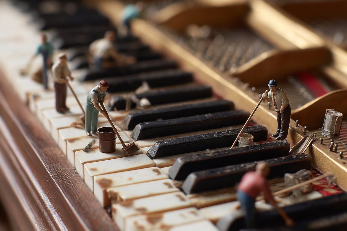 Preview of The Little People Cleaning the Piano Keys