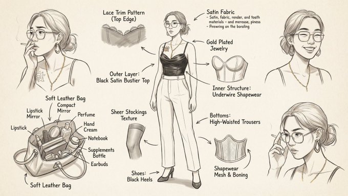 Preview of Fashion Style Concept Breakdown Sheet in Hand-Drawn Style