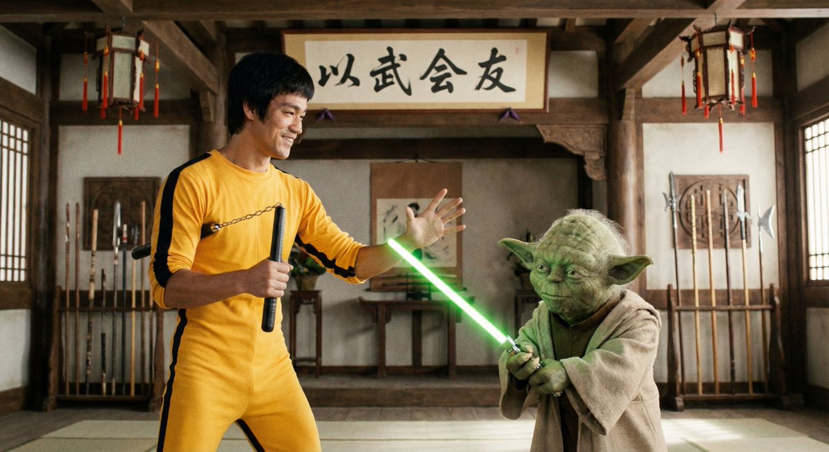 Preview of Bruce Lee and Master Yoda Meet Through Martial Arts