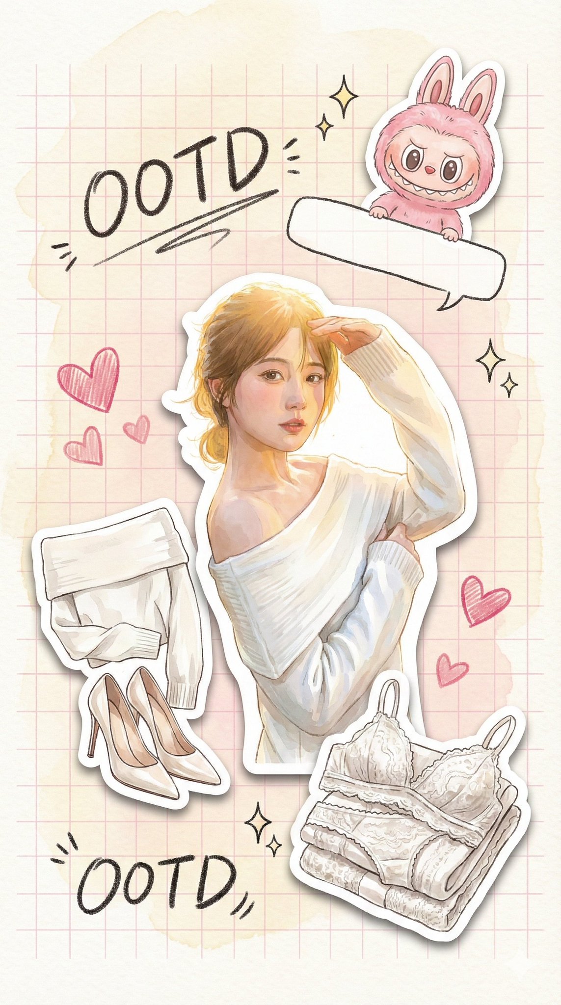 Preview of Cream Watercolor Planner