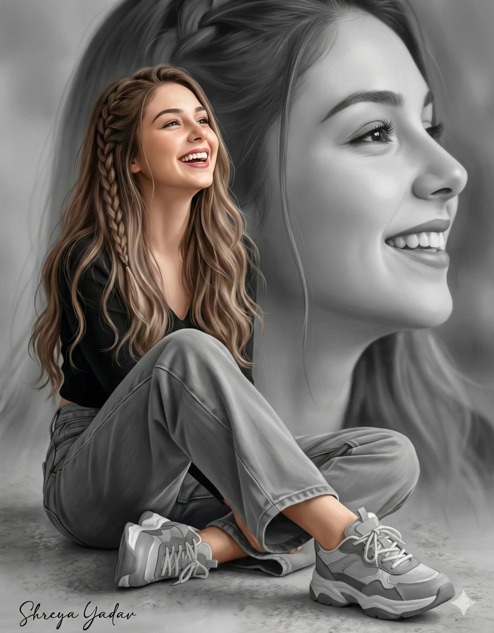 Preview of Soft Blurred Close-Up Side Profile of the Same Face