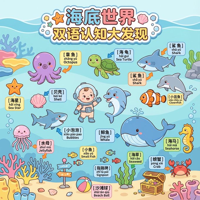 Preview of Bilingual Cognitive Discovery - Underwater World