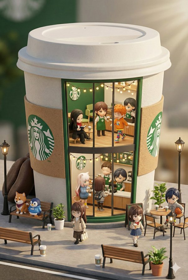 Preview of Q-version Starbucks Mini Concept Store