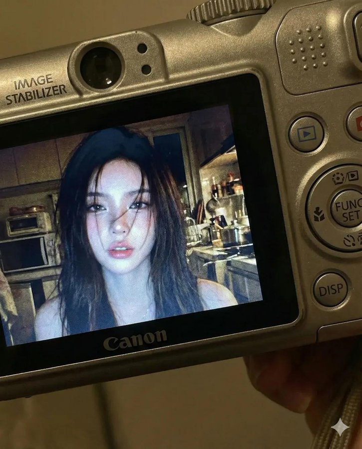 Preview of A Woman's Photo Displayed on a Digital Camera Screen
