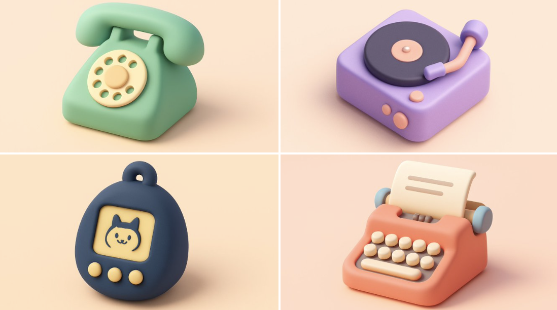 Preview of 3D Cute Pastel Clay Icon