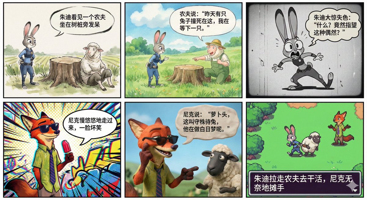 Gemini AI photo prompts — 6-Panel Comic with Different Styles Gemini AI photo prompts preview — 6-Panel Comic with Different Styles