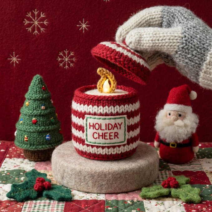 Gemini AI photo prompts preview — A Miniature World Handcrafted from Plush Textiles