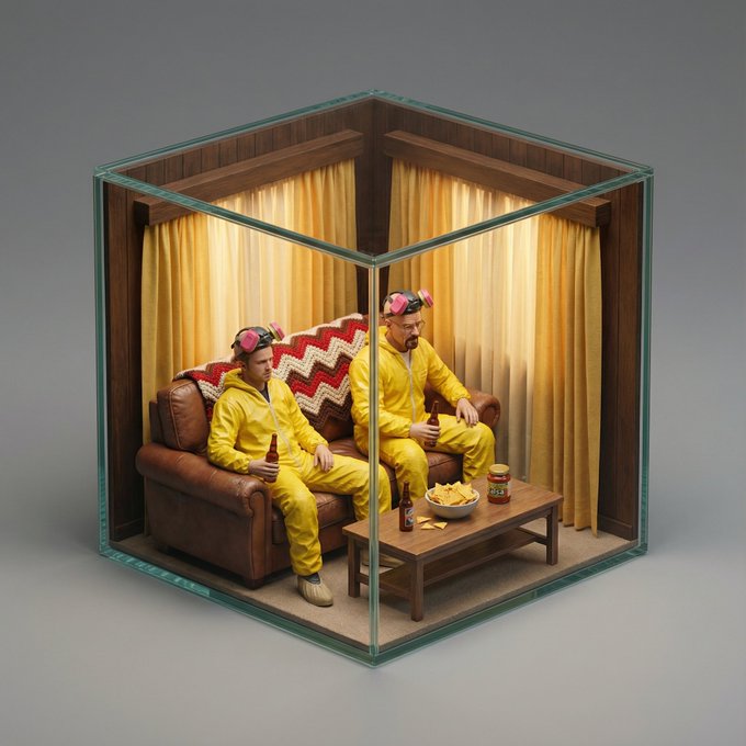 Gemini AI photo prompts — Movie Scene Transformed into a Miniature Isometric Model Gemini AI photo prompts preview — Movie Scene Transformed into a Miniature Isometric Model