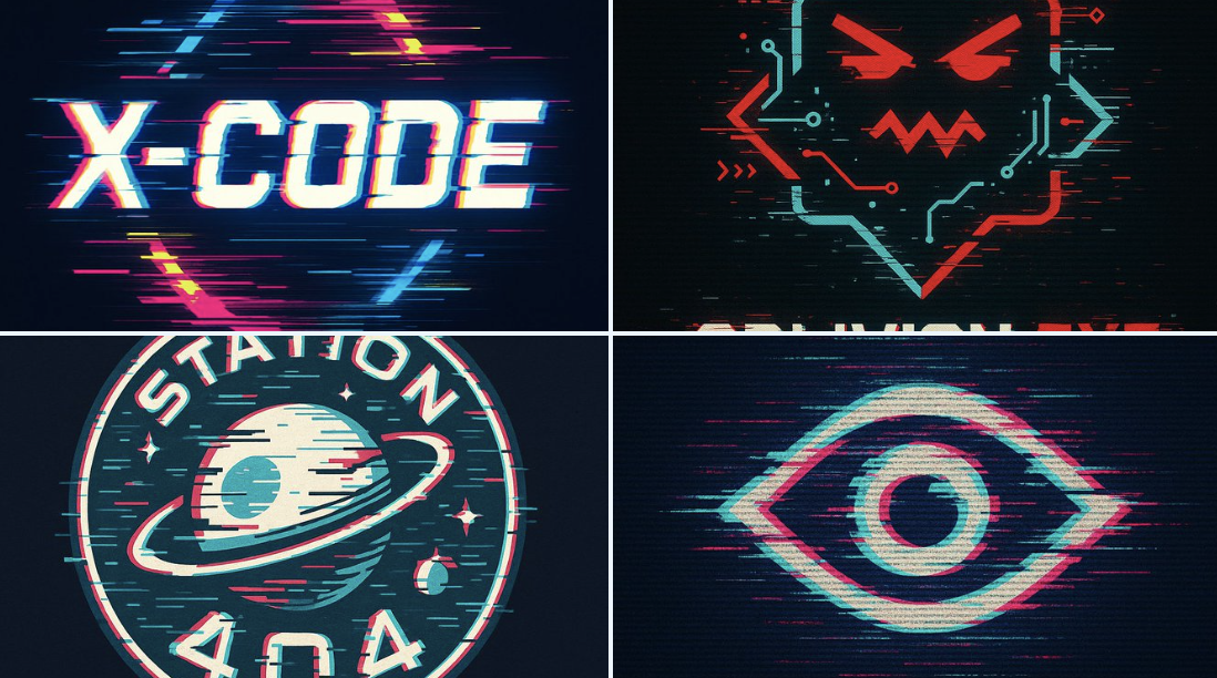 Preview of Glitch Vector Logo Style