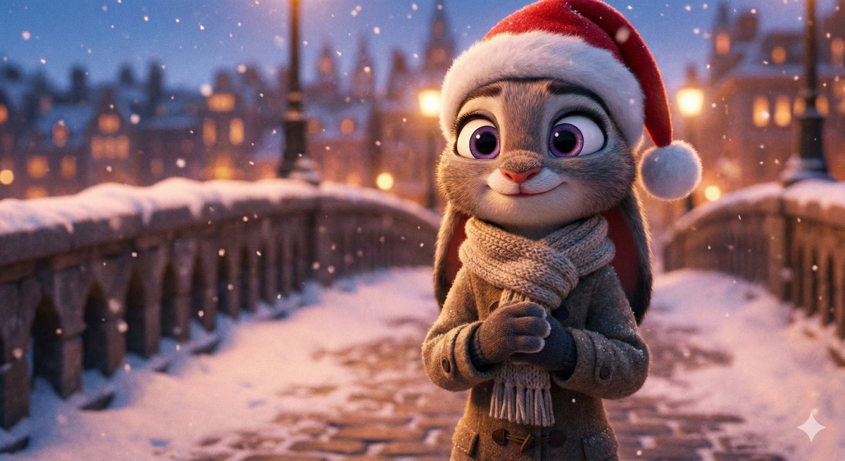 Gemini AI photo prompts preview — Judy Stands on the Snow Bridge