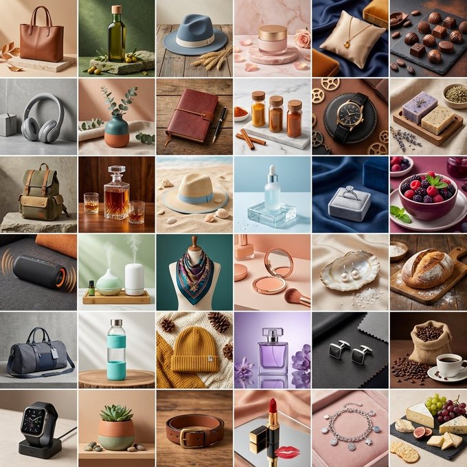 Gemini AI photo prompts — 6X6 Style and Quality Varied Product Images Gemini AI photo prompts preview — 6X6 Style and Quality Varied Product Images
