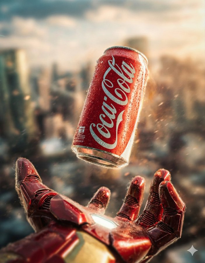 Gemini AI photo prompts — Iron Man Coca-Cola Gemini AI photo prompts preview — Iron Man Coca-Cola