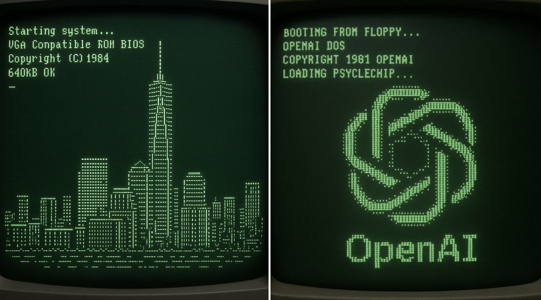Preview of Retro Computer Boot Screen Analyzed as ASCII Art